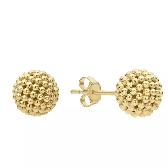 LAGOS Caviar Gold Collection 18K Gold Stud Earrings - Picture 1 of 4